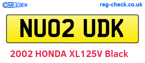 NU02UDK are the vehicle registration plates.