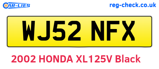 WJ52NFX are the vehicle registration plates.