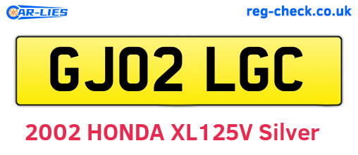 GJ02LGC are the vehicle registration plates.