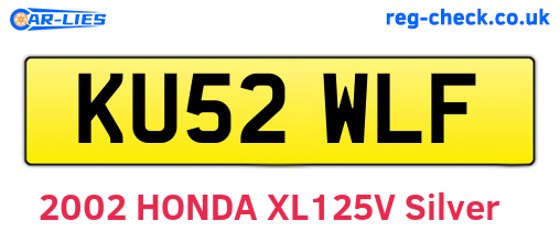 KU52WLF are the vehicle registration plates.