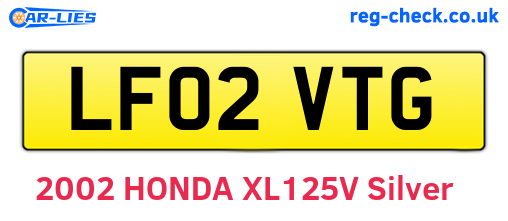 LF02VTG are the vehicle registration plates.