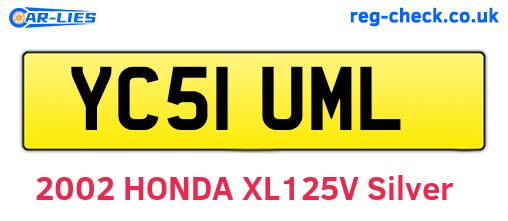 YC51UML are the vehicle registration plates.
