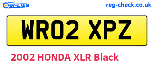 WR02XPZ are the vehicle registration plates.
