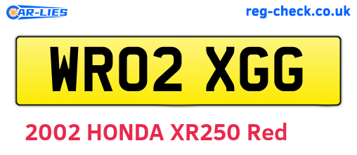 WR02XGG are the vehicle registration plates.