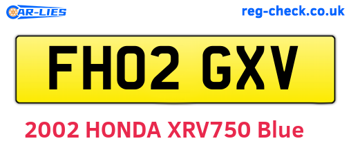 FH02GXV are the vehicle registration plates.