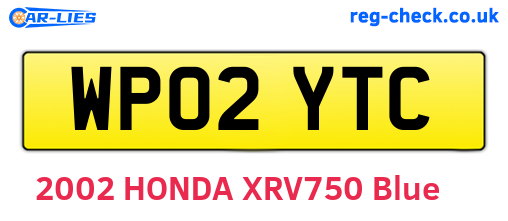 WP02YTC are the vehicle registration plates.