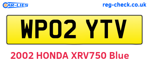 WP02YTV are the vehicle registration plates.