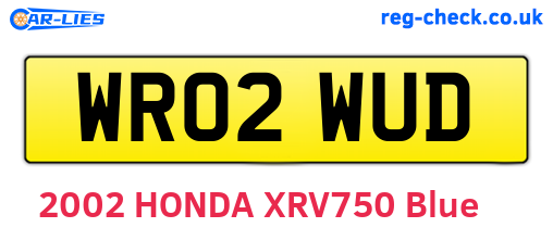 WR02WUD are the vehicle registration plates.