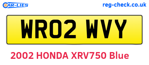 WR02WVY are the vehicle registration plates.