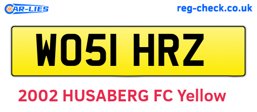 WO51HRZ are the vehicle registration plates.
