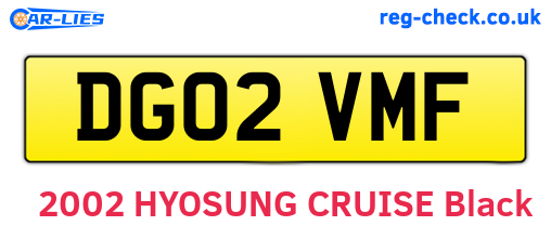 DG02VMF are the vehicle registration plates.