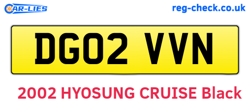 DG02VVN are the vehicle registration plates.