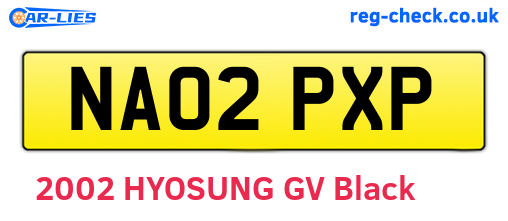 NA02PXP are the vehicle registration plates.