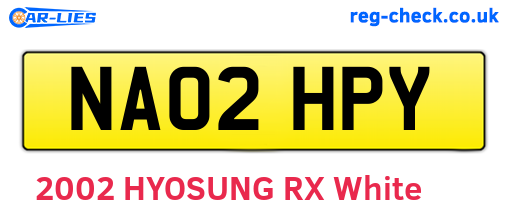 NA02HPY are the vehicle registration plates.