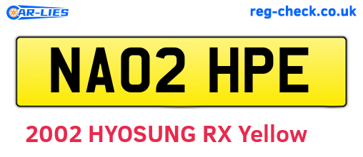 NA02HPE are the vehicle registration plates.