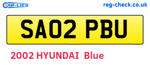 SA02PBU are the vehicle registration plates.