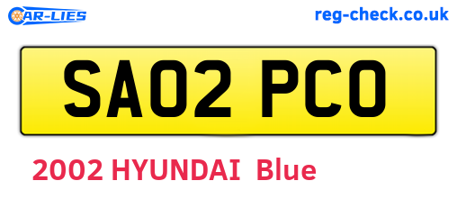 SA02PCO are the vehicle registration plates.