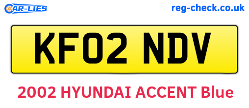 KF02NDV are the vehicle registration plates.