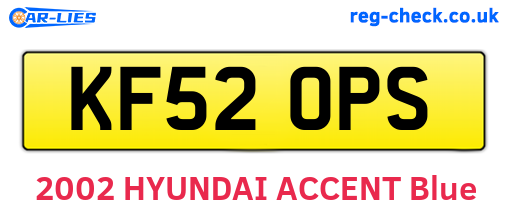 KF52OPS are the vehicle registration plates.