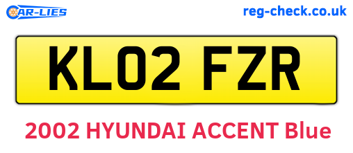 KL02FZR are the vehicle registration plates.
