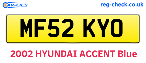 MF52KYO are the vehicle registration plates.