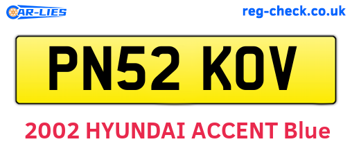 PN52KOV are the vehicle registration plates.