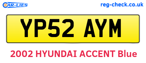 YP52AYM are the vehicle registration plates.