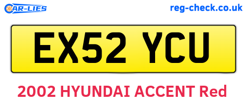 EX52YCU are the vehicle registration plates.