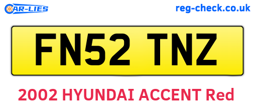 FN52TNZ are the vehicle registration plates.