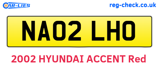 NA02LHO are the vehicle registration plates.