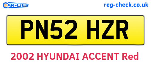 PN52HZR are the vehicle registration plates.