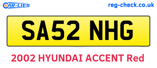 SA52NHG are the vehicle registration plates.
