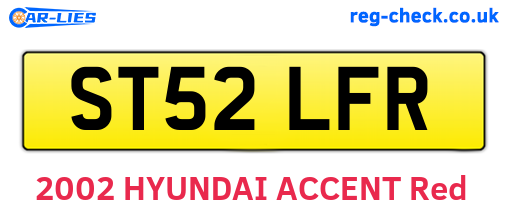 ST52LFR are the vehicle registration plates.