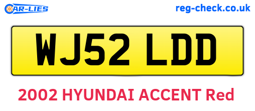 WJ52LDD are the vehicle registration plates.