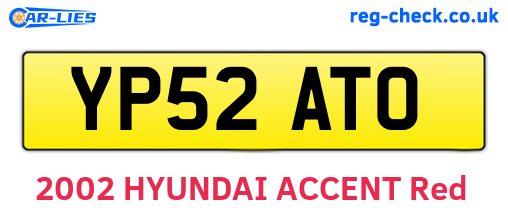 YP52ATO are the vehicle registration plates.