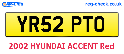 YR52PTO are the vehicle registration plates.