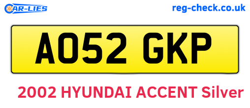 AO52GKP are the vehicle registration plates.
