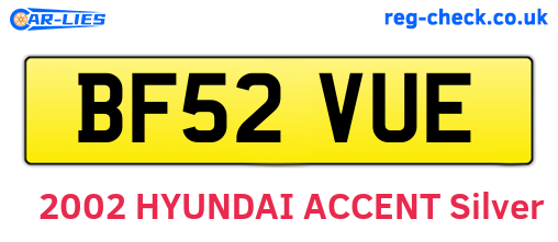 BF52VUE are the vehicle registration plates.