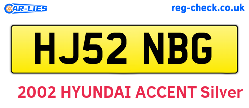 HJ52NBG are the vehicle registration plates.