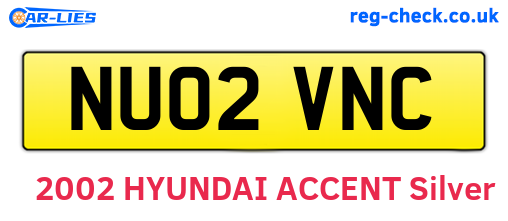 NU02VNC are the vehicle registration plates.