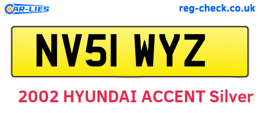 NV51WYZ are the vehicle registration plates.