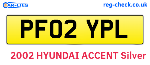 PF02YPL are the vehicle registration plates.