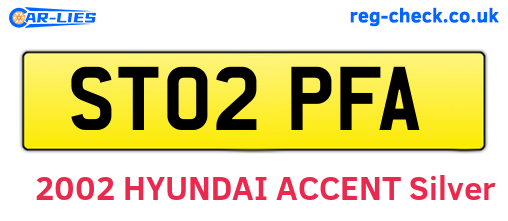ST02PFA are the vehicle registration plates.