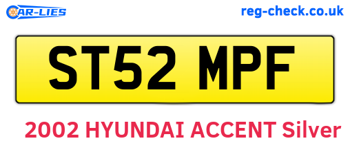 ST52MPF are the vehicle registration plates.