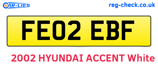 FE02EBF are the vehicle registration plates.