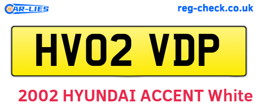 HV02VDP are the vehicle registration plates.