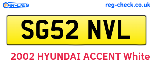 SG52NVL are the vehicle registration plates.