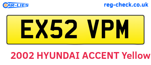 EX52VPM are the vehicle registration plates.