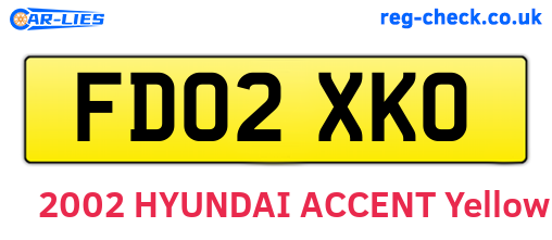 FD02XKO are the vehicle registration plates.