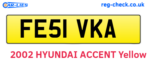 FE51VKA are the vehicle registration plates.